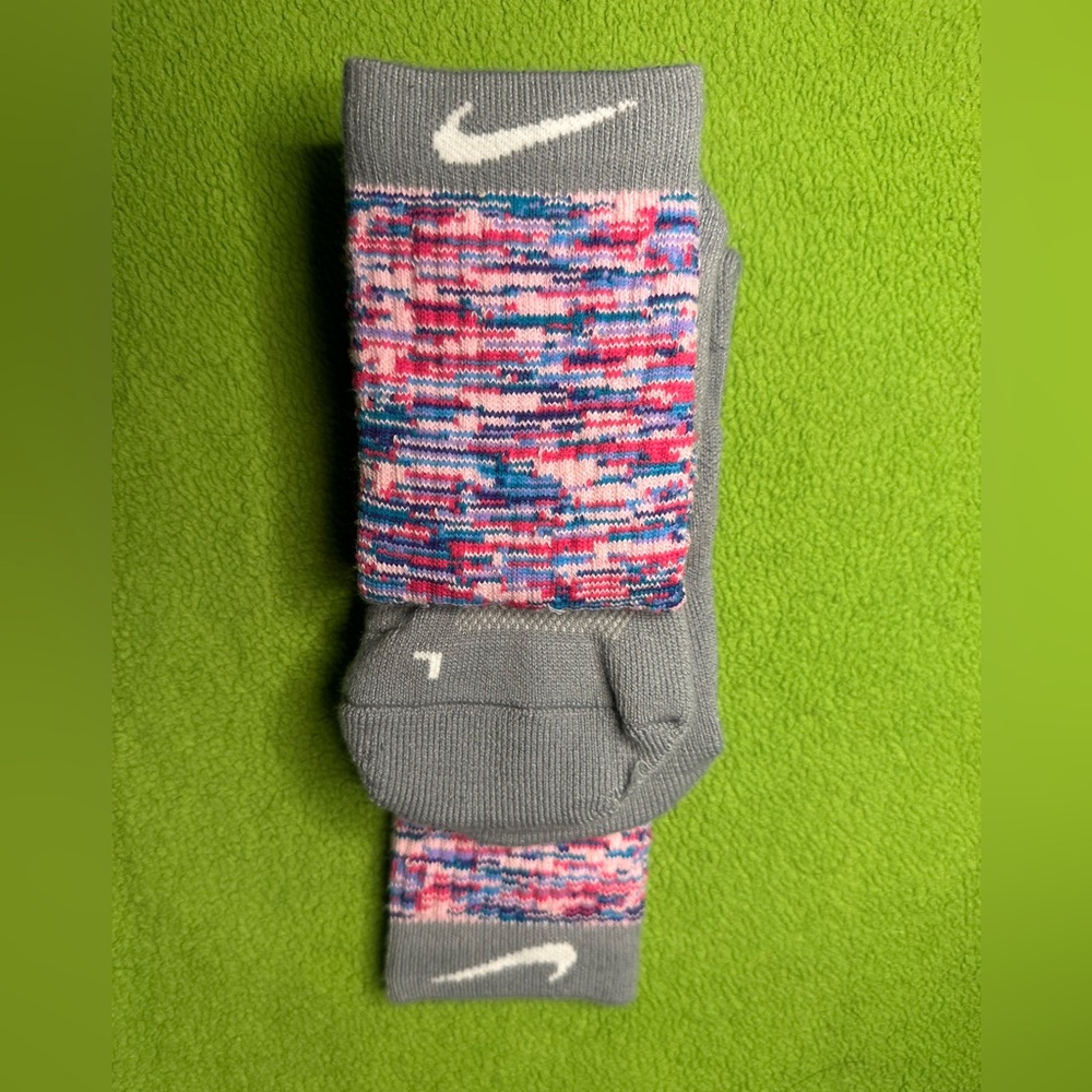 Nike Gray and Colorful Patterned Athletic Socks